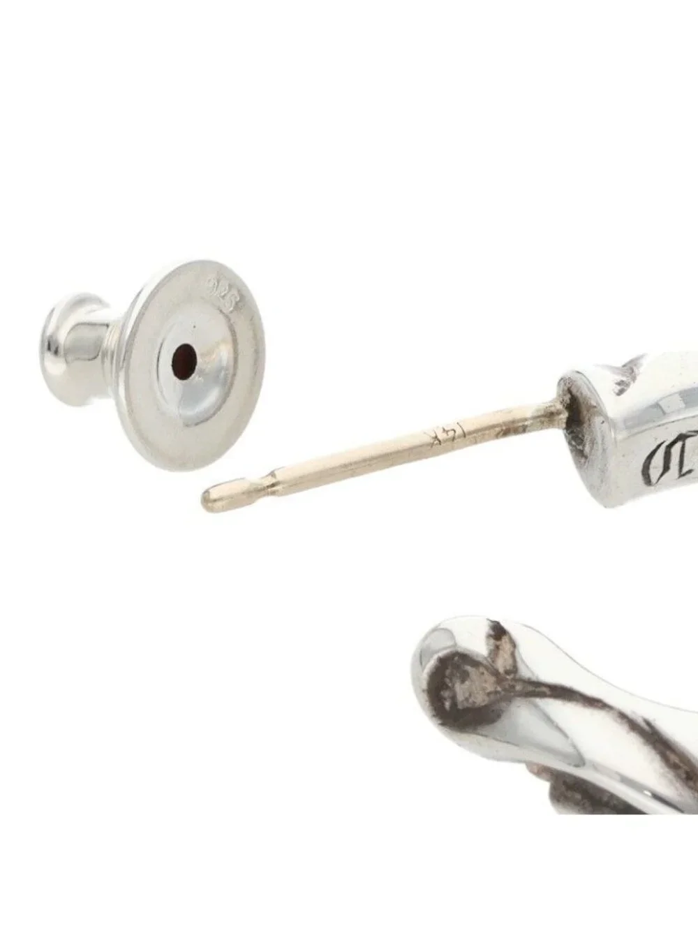 Chrome Hearts Hoop Scrool 1 Scroll Silver Earrings